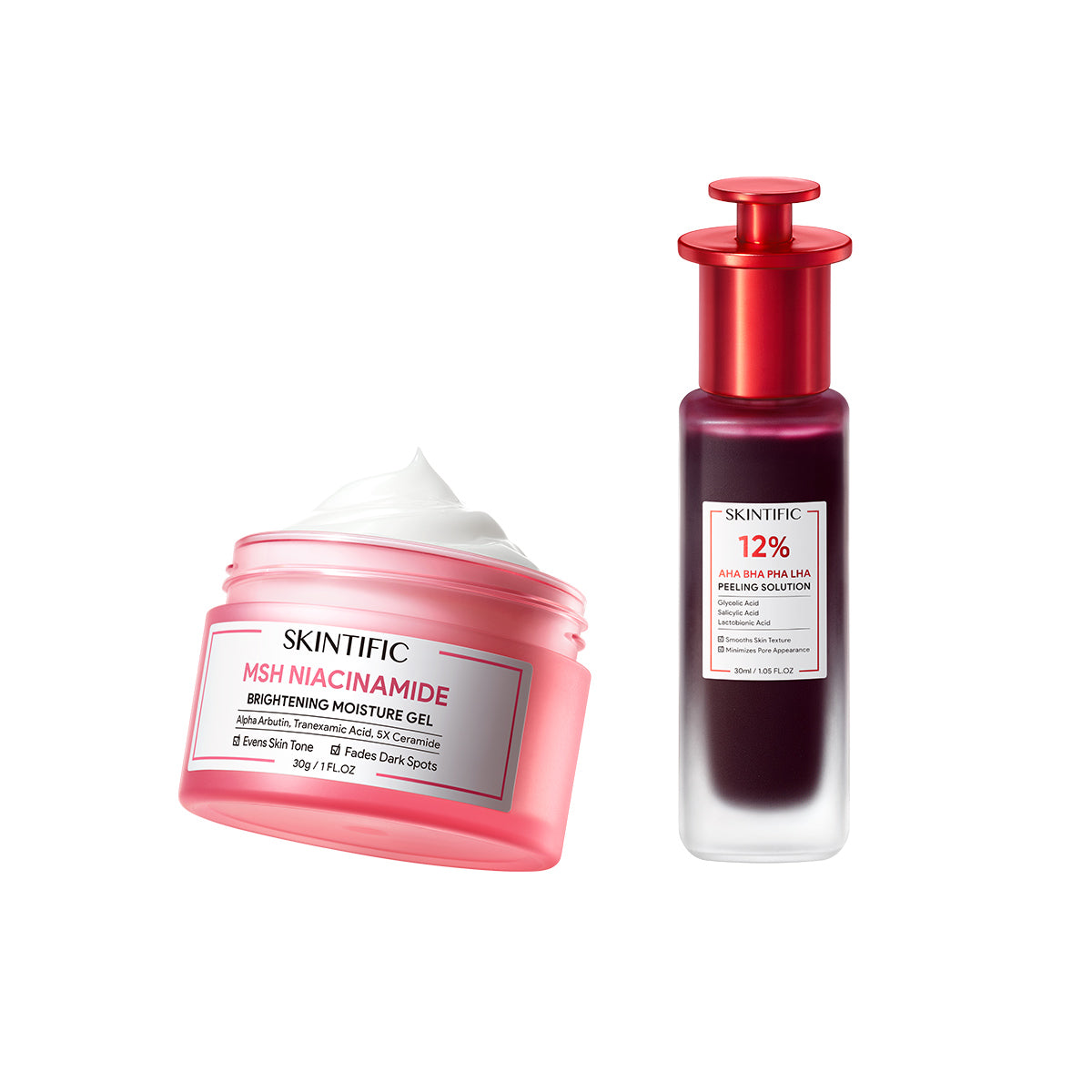 2PCS PAKET-SKINCARE SET | 12% ACID PEELING SOLUTION SERUM 30ML & 5X CERAMIDE BARRIER MOISTURIZER GEL 30G