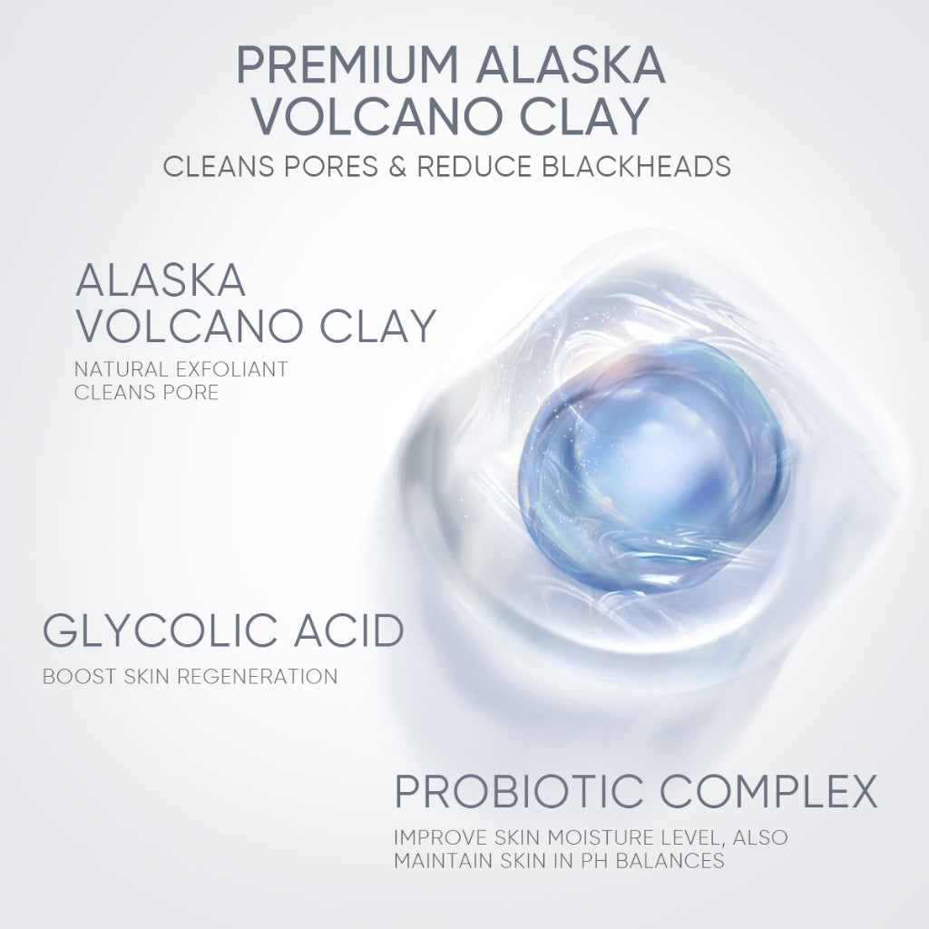 ALASKA VOLCANO REDUCE BLACKHEADS DEEP PORES CLEANSING CLAY MASK STICK 40G